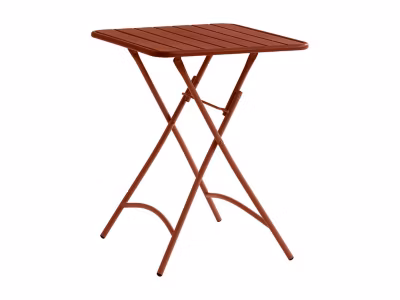 Table de jardin carrée pliante L.60 cm en métal – Terracotta – MIRMANDE de MYLIA