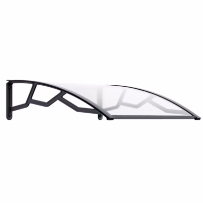 Auvent de Porte d&rsquo;Entrée et fenêtre 100 x 100 cm – Polycarbonate Anti UV Marquise Extérieure Bras Polypropylène Art Plast