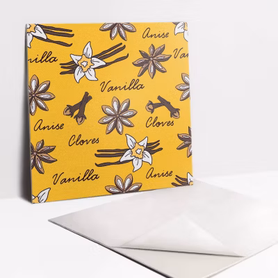 Carreaux vinyle Tulup 30×30 cm Motifs Vanille Jaune 9 pcs