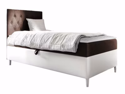 Lit continental Baltimore 171, Unique, Marron, Faux cuir, Disponible