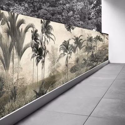 Brise vue Trompe l&rsquo;oeil – 130×487 cm – Forêt tropicale 3617689693804