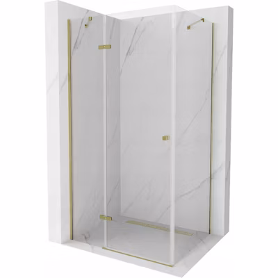 Mexen Roma cabine de douche pivotante 100 x 70 cm, transparent, or – 854-100-070-50-00