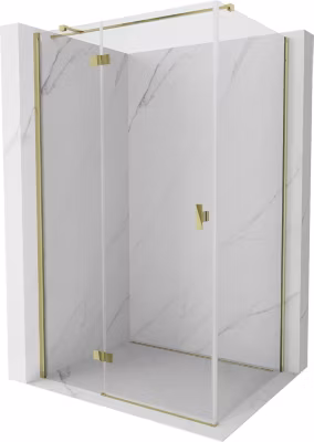 Mexen Mist-H T cabine de douche pivotante gauche 80 x 100 cm, transparent, or – 8A5T-080-100-50-00-L