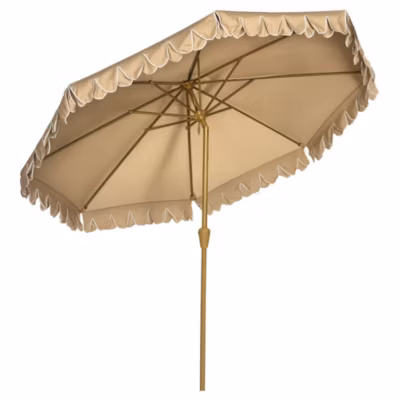 Parasol deporte rond 264 x 264 toile en polyester mat en acier Outsunny