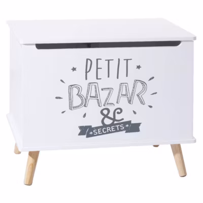 Coffre enfant blanc en bois – Atmosphera