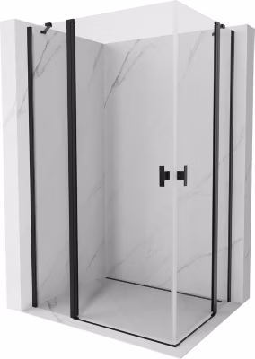 Mexen Mist Duo cabine de douche pivotante 85 x 80 cm, transparent, noir – 8A4-085-080-70-00