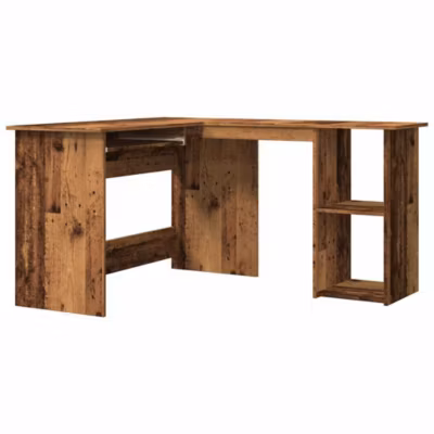 Bureau d&rsquo;angle vieux bois 120x140x75 cm bois d&rsquo;ingénierie vidaXL