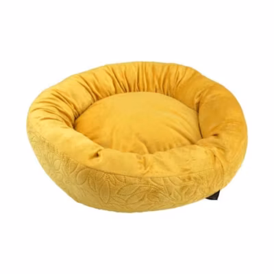Coussin Boho Donut – couchage animaux rond – Love Story – couchage animaux  Moutarde D.50 x H.16 cm