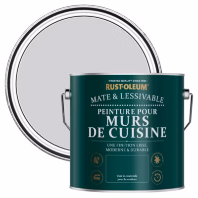 Peinture Violette Résistante aux projections et lessivable pour Murs de Cuisine, Mate – RUST-OLEUM – Ombre Lilas 2,5 L
