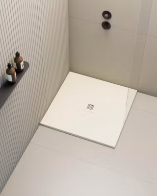 Receveur de douche extraplat carré blanc ivoire 80×80 cm Hos&rsquo;s – POALGI