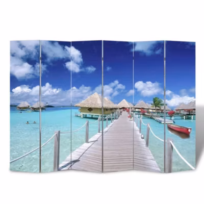 Cloison de séparation pliable 217×170 cm Plage vidaXL