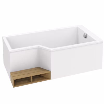 Baignoire bain douche 180 x 90 cm JACOB DELAFON Neo blanc mat droite