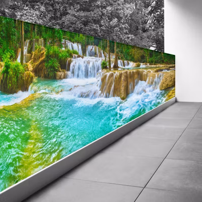 Brise vue Trompe l&rsquo;oeil – 110×385 cm – Cascades 3617689695327