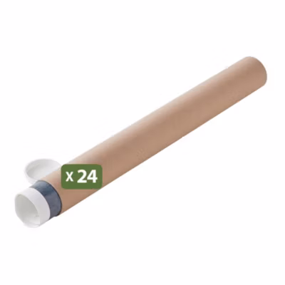 Pack and Move – Lot 24 tubes pour expédition et emballage – 0.6x50cm – pour affiche et poster – Avec capuchon