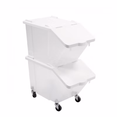Bacs à ingrédients 30 L + couvercles + 4 roues – Lot de 2