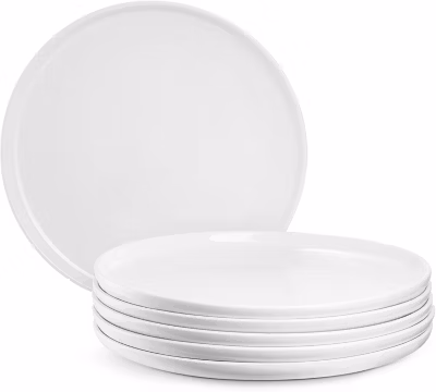 Assiettes blanches peu profondes 27cm lot de 6