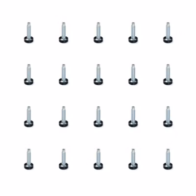 Emuca Lot de 20 pieds de nivellement pour meubles, réglage interne, M10, diamètre 23mm, hauteur 46mm, Acier et Plastique