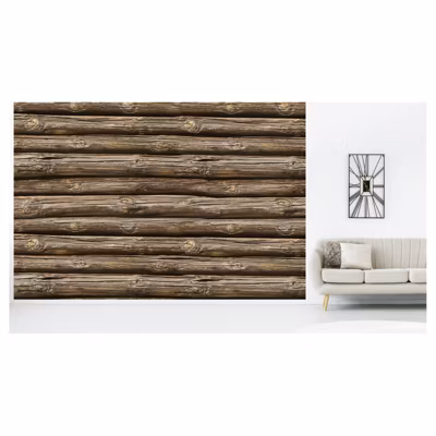Papier peint intissé RONDIN DE BOIS 400 x 270 cm (LxH) – Tapisserie murale panoramique XXL, Made in France par Scenolia