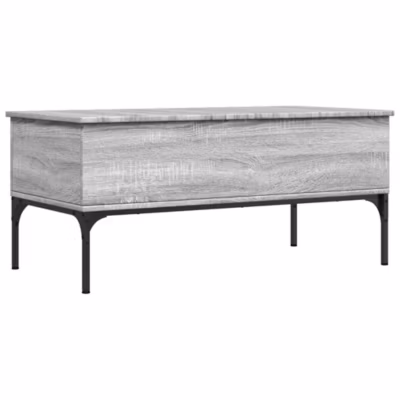 Table basse sonoma gris 100x50x45 cm bois d&rsquo;ingénierie et métal vidaXL