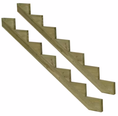 Pack 2 pièces – Limon bois autoclave – 7 marches – H 119cm