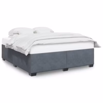 Lit double, Lit adulte, Cadre de lit sans matelas gris foncé 180×200 cm velours