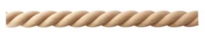Échantillon de moulure torsade brut décorative – L20 x 1,9 cm – Bois de hêtre massif – Style Parisien – A peindre