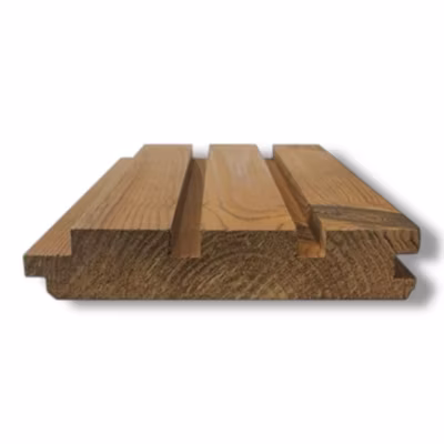 Pack de 10 lattes de revêtement mural en bois à rainure et languette thermotraitées TRIPLO 20x140x2400 mm