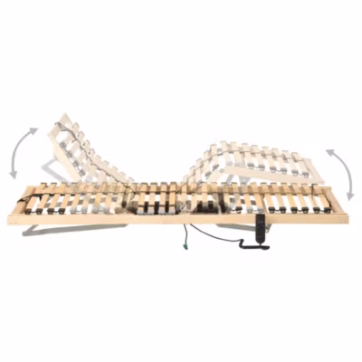 Lit simple, Lit adulte, Sommier à lattes électrique sans matelas avec 7 zones 90×200 cm