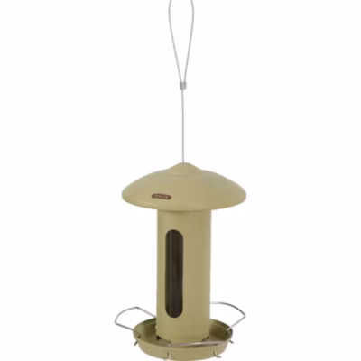 Mangeoire solo métal vert H total 44 cm pour oiseaux