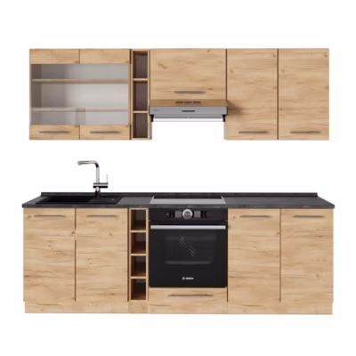 Vicco Cuisine Chêne de force doré 235cm , PT Anthracite