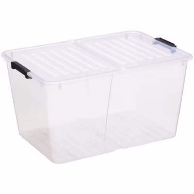 Boite transparente avec couvercle pliant 50 litres