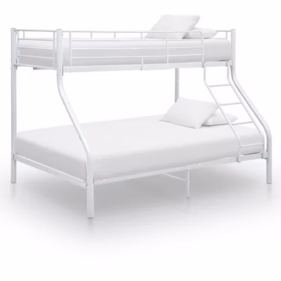 vidaXL Cadre de lit superposé Blanc Métal 140×200 cm/90×200 cm