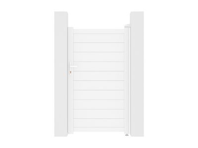 Portillon battant aluminium plein L103 x H180 cm blanc – NAZARIO