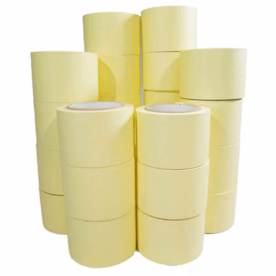 Ruban adhésif de masquage jaune jusqu&rsquo;à 80 degrés – rouleau adhésif 75 mm x 50 m pour la peinture – Carton de 24 rouleaux