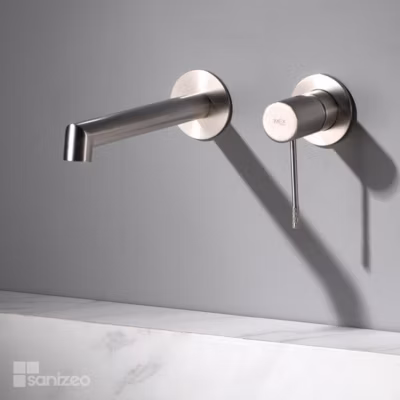 Mitigeur de Lavabo Encastré Anti-Calcaire Nickel Brossé IMEX LINE GLD038/NQ