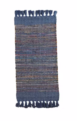 Tapis en coton 60×120 cm mulicolore et bleu