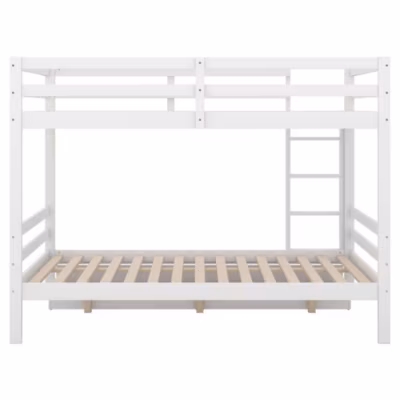 Lit superposé 140 x 200 cm pour enfants avec tiroirs, blanc Blackcolors