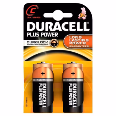 2 Piles DURACELL MN1400-C LR14 – Pile longue durée