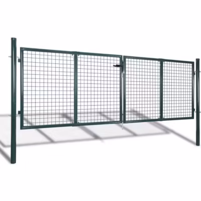 vidaXL Portail de clôture Acier 306×150 cm Vert
