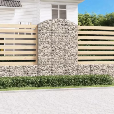 vidaXL Panier de Gabions Arqué Cage à Gabion Mur de Gabion Panier à Pierre Gabion pour Pierre Jardin Patio Extérieur 153461