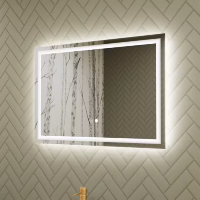 Miroir de Salle de Bain LED 70×50 cm LED Lumineux Miroir avec Tricolore , Tactile, Anti-buée  Eclairage Intégré  Illumination