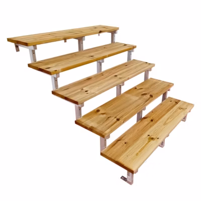 Escalier OSLO métal et pin – H 88cm -5 marches -largeur 120cm — sans contre marches
