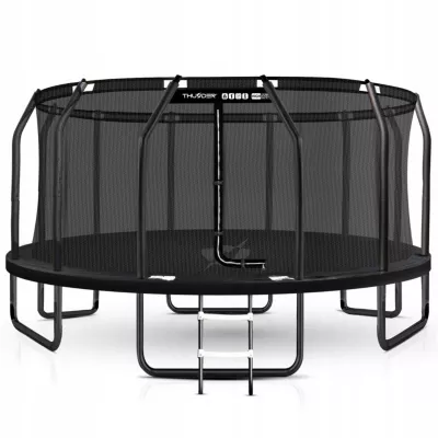 Trampoline de jardin THUNDER 16ft 488 cm avec filet de sécurité et échelle professionnelle et résistante 1 pièce.