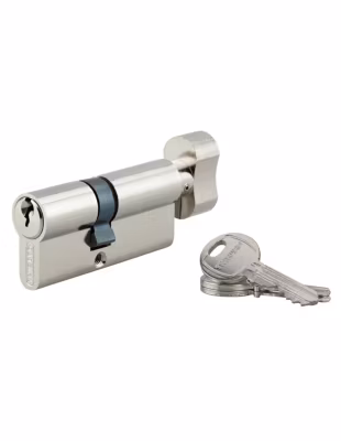 Cylindre de serrure à bouton HG5, anti-arrachement, 40Bx30mm, nickelé, 3 clés – THIRARD