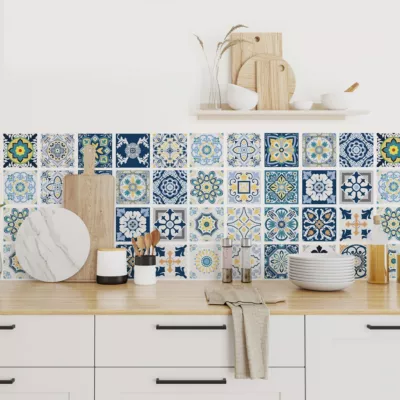 Stickers carrelage carreaux de ciment 20x20cm – Kit de 36