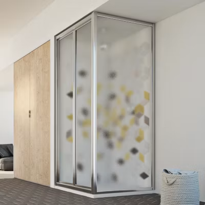 Cabine douche 90×90 Ouv. 90 CM 198 Opaque mod. Urban Duo