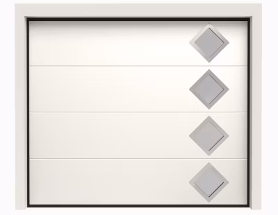 Porte de Garage Sectionnelle Motorisée 300×300 CASTRIE – Blanc lisse