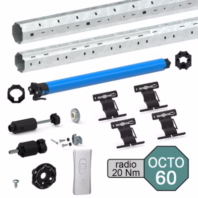 Kit de motorisation radio pour volet roulant 40 kg – tube OCTO 60 mm – 20 Nm