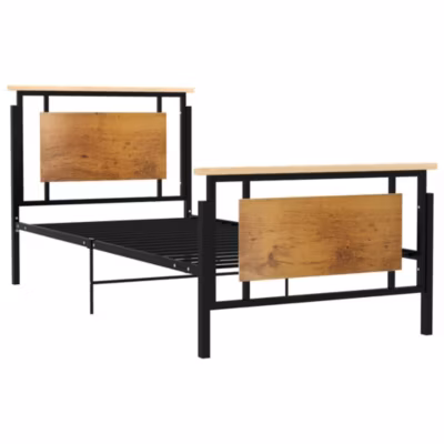 Lit simple, Lit adulte, Cadre de lit sans matelas métal 90×200 cm