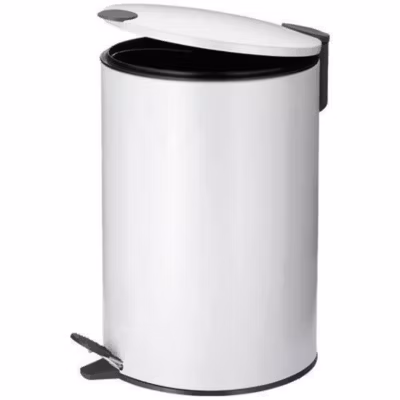 KELA Poubelle de salle de bain Mats – 12 L – 38 cm – Métal – Blanc